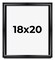 18x20 Minimalist Shadow Box Black Picture Frame - UV Acrylic, Backing, Hanging Hardware